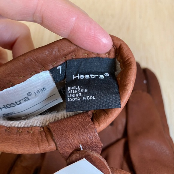 NEW! Hestra Men's Size 7 • Brown Deerskin Gloves • Classic Luxury • Wool Lined - Picture 5 of 6